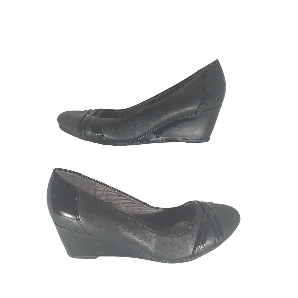 LifeStride Wedge Pumps Size 8.5 Black Soft System Professional Comfort Shoes